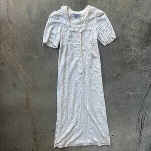 Vintage Trivia by Charm of Hollywood Dress Women's White Maxi Lace - No Size Tag